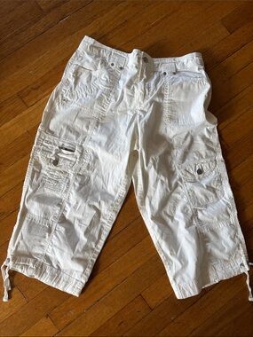 Style & Co. White Cropped Cargo Pants